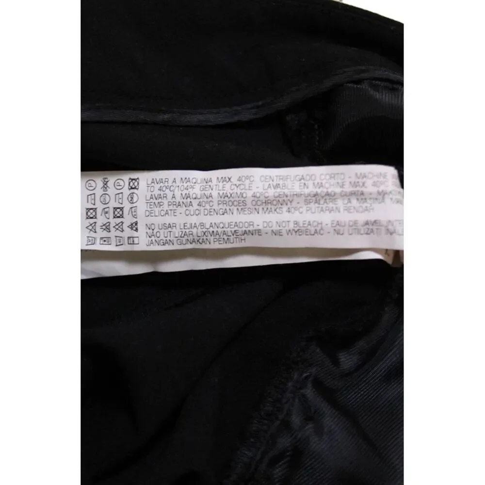 Zara Women's Button Closure Straight Leg Ankle Dress Pants Black Size S